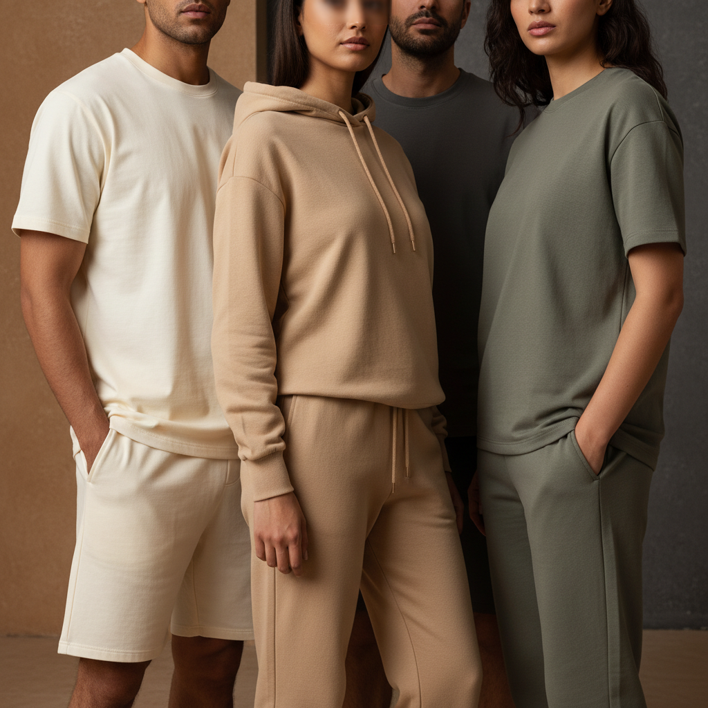Blankcuts collection image with four models in one shared scene