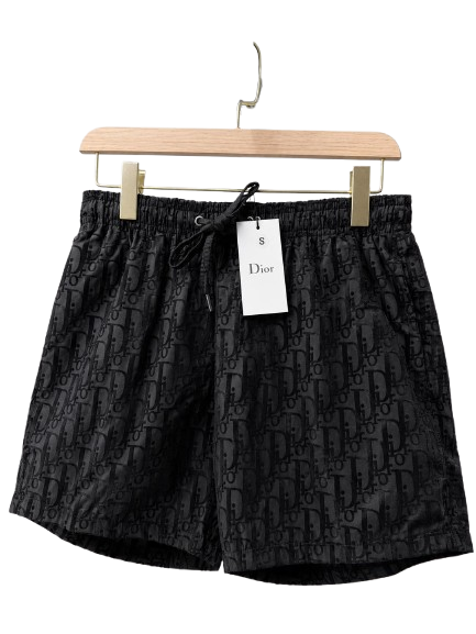 Premium Monogram Swim Shorts - Black